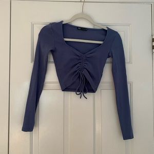Zara blue crop top